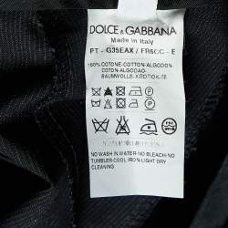 Pre Owned Dolce & Gabbana Black Pinstriped Cotton Tapered Trousers XXL