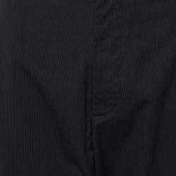 Pre Owned Dolce & Gabbana Black Pinstriped Cotton Tapered Trousers XXL