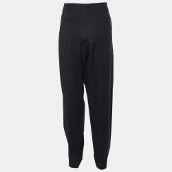 Pre Owned Dolce & Gabbana Black Pinstriped Cotton Tapered Trousers XXL