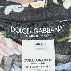 Pre Owned Dolce & Gabbana Multicolor Printed Cotton Poplin Short Dress S
