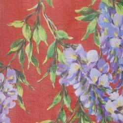 Pre Owned Dolce & Gabbana Red Floral Print Cotton Kaftan Cover Up M