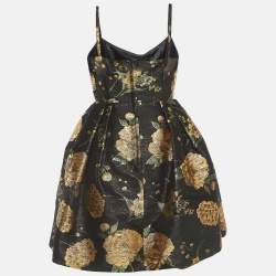 Pre Owned Dolce & Gabbana Black/Metallic Jacquard Embellished Mini Dress S