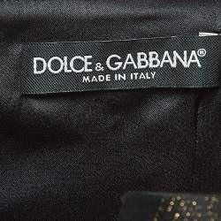 Pre Owned Dolce & Gabbana Black/Metallic Jacquard Embellished Mini Dress S
