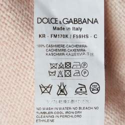 Pre Owned Dolce & Gabbana Light Pink Je T'aime Mama Cashmere Sweater M