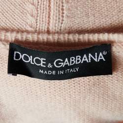 Pre Owned Dolce & Gabbana Light Pink Je T'aime Mama Cashmere Sweater M
