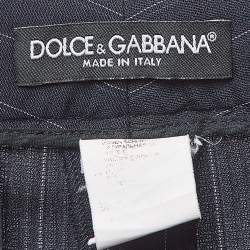 Dolce & Gabbana Navy Blue Pinstripe Wool Formal Trousers M