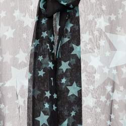 Pre Owned Dolce & Gabbana Black Star Print Silk Sheer Blouse S