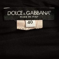 Pre Owned Dolce & Gabbana Black Ruched Jersey Long Sleeve Mid Dresses S