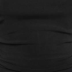 Pre Owned Dolce & Gabbana Black Ruched Jersey Long Sleeve Mid Dresses S