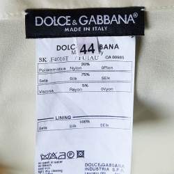 Pre Owned Dolce & Gabbana Yellow Silk Lace Trim Flounced Skirt M
