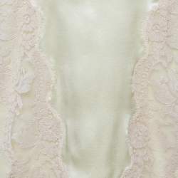 Pre Owned Dolce & Gabbana Yellow Silk Lace Trim Flounced Skirt M