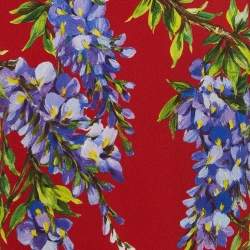 Pre Owned Dolce & Gabbana Red Floral Print Crepe Short Sleeve Blouse S