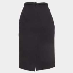 Pre Owned Dolce & Gabbana Vintage Black Crepe Pencil Skirt M