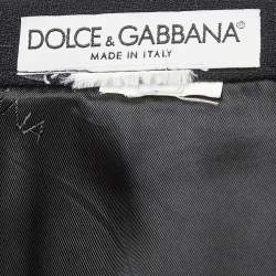 Pre Owned Dolce & Gabbana Vintage Black Crepe Pencil Skirt M