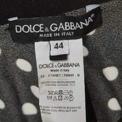 Pre Owned Dolce & Gabbana Black Dotted Crepe Pants M