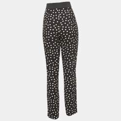 Pre Owned Dolce & Gabbana Black Dotted Crepe Pants M