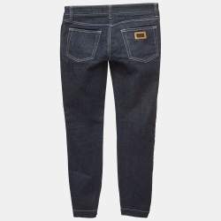 Pre Owned Dolce & Gabbana Dark Blue Denim Skinny Pretty Jeans XS Waist 26"
