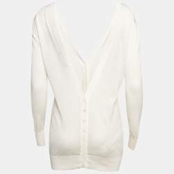 Pre Owned Dolce & Gabbana Cream Knit Back and Front Buttoned Cardigan S