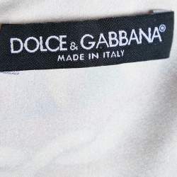 Pre Owned Dolce & Gabbana Multicolor Queen Print Silk Kimono Dress l