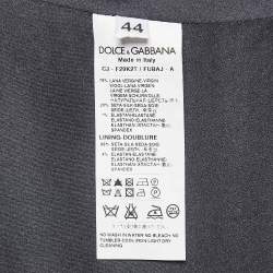 Dolce & Gabbana Black Gabardine Embellished Button Double Breasted Blazer M