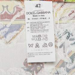 Pre Owned Dolce & Gabbana Multicolor Majolica Print Cotton Knit Oversized Blouse M