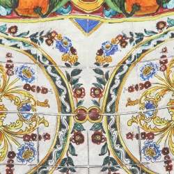 Pre Owned Dolce & Gabbana Multicolor Majolica Print Cotton Knit Oversized Blouse M