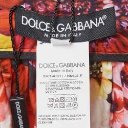 Dolce & Gabbana Multicolor Floral Printed Cotton Poplin Short Skirt S