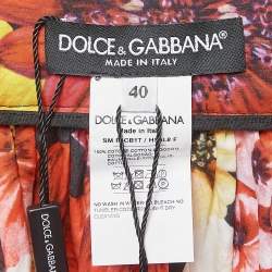 Dolce & Gabbana Multicolor Floral Printed Cotton Poplin Short Skirt S