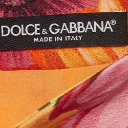 Pre Owned Dolce & Gabbana Multicolor Floral Print Crepe Pencil Skirt S