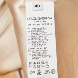 Pre Owned Dolce & Gabbana Yellow Embroidered Mosaic Print Wool Blouse S