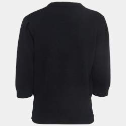 Pre Owned Dolce & Gabbana Black Patterned Wool Blend Sweater L