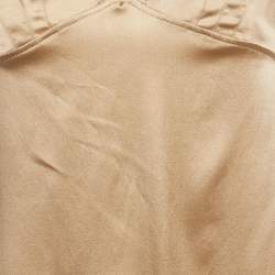 Pre Owned Dolce & Gabbana Brown Silk Satin Scalloped Lace Detail Camisole XL