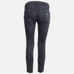 Pre Owned Dolce & Gabbana Navy Blue Ripped Jeans Pretty Fit Jeans M Waist 32"