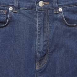 Pre Owned Dolce & Gabbana Dark Blue Denim Wide Leg Jeans XS Waist 22"
