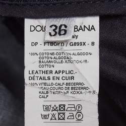 Pre Owned Dolce & Gabbana Dark Blue Denim Wide Leg Jeans XS Waist 22"