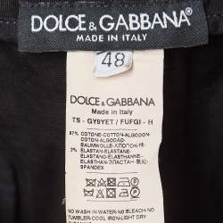 Pre Owned Dolce & Gabbana Black Cotton Cargo Drawstring Jog Pants L