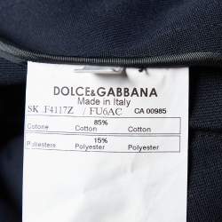 Pre Owned Dolce & Gabbana Navy Blue Cotton Sequined Skirt M