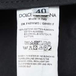 Pre Owned Dolce & Gabbana Grey Ripped Denim Mini Skirt S