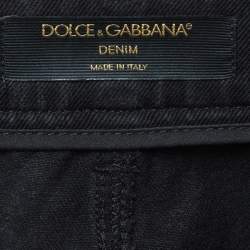 Pre Owned Dolce & Gabbana Grey Ripped Denim Mini Skirt S
