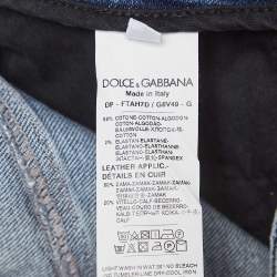 Pre Owned Dolce & Gabbana Blue Distressed Denim Pretty Jeans S Waist 28