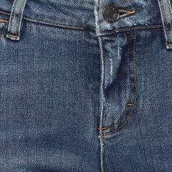 Pre Owned Dolce & Gabbana Blue Distressed Denim Pretty Jeans S Waist 28