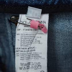 Pre Owned Dolce & Gabbana Blue Washed Denim Distressed Jeans S Waist 28"