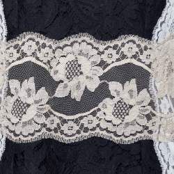 Pre Owned Dolce & Gabbana Black Floral Lace Mini Dress L
