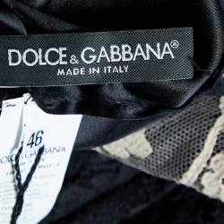 Pre Owned Dolce & Gabbana Black Floral Lace Mini Dress L