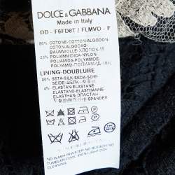 Pre Owned Dolce & Gabbana Black Floral Lace Mini Dress L