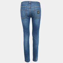 Pre Owned Dolce & Gabbana Blue Distressed Denim Jeans S Waist 28"