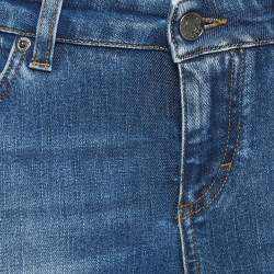 Pre Owned Dolce & Gabbana Blue Distressed Denim Jeans S Waist 28"