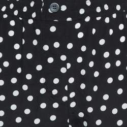Pre Owned Dolce & Gabbana Monochrome Polka Dot Silk Pants M