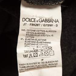 Pre Owned Dolce & Gabbana Grey Applique Cotton T-Shirt XS