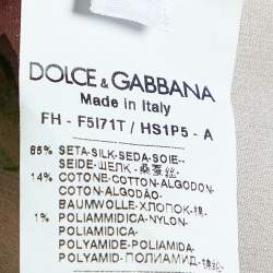 Pre Owned Dolce & Gabbana Pink Floral Print Silk Sheer Blouse M
